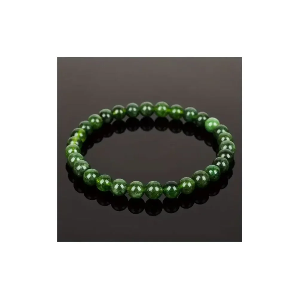 Stretch Bracelet Natural Green Zoisite 6mm Beads Symbolizing Vitality Prosperity